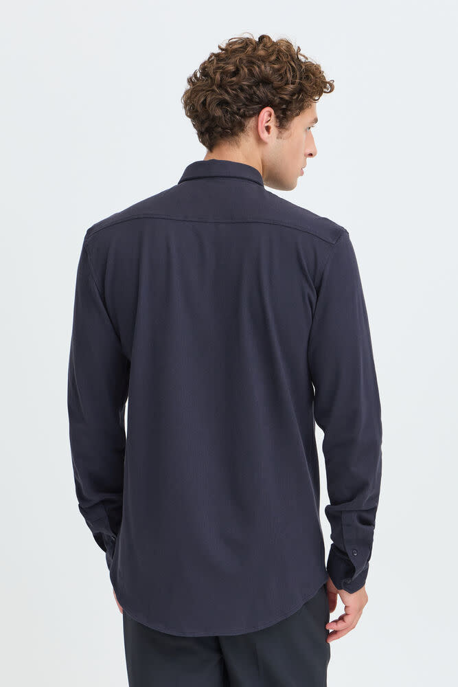 Casual Friday Casual Friday 20505281 Arthur L/S Jersey Piquet Shirt 194013 Dark Navy