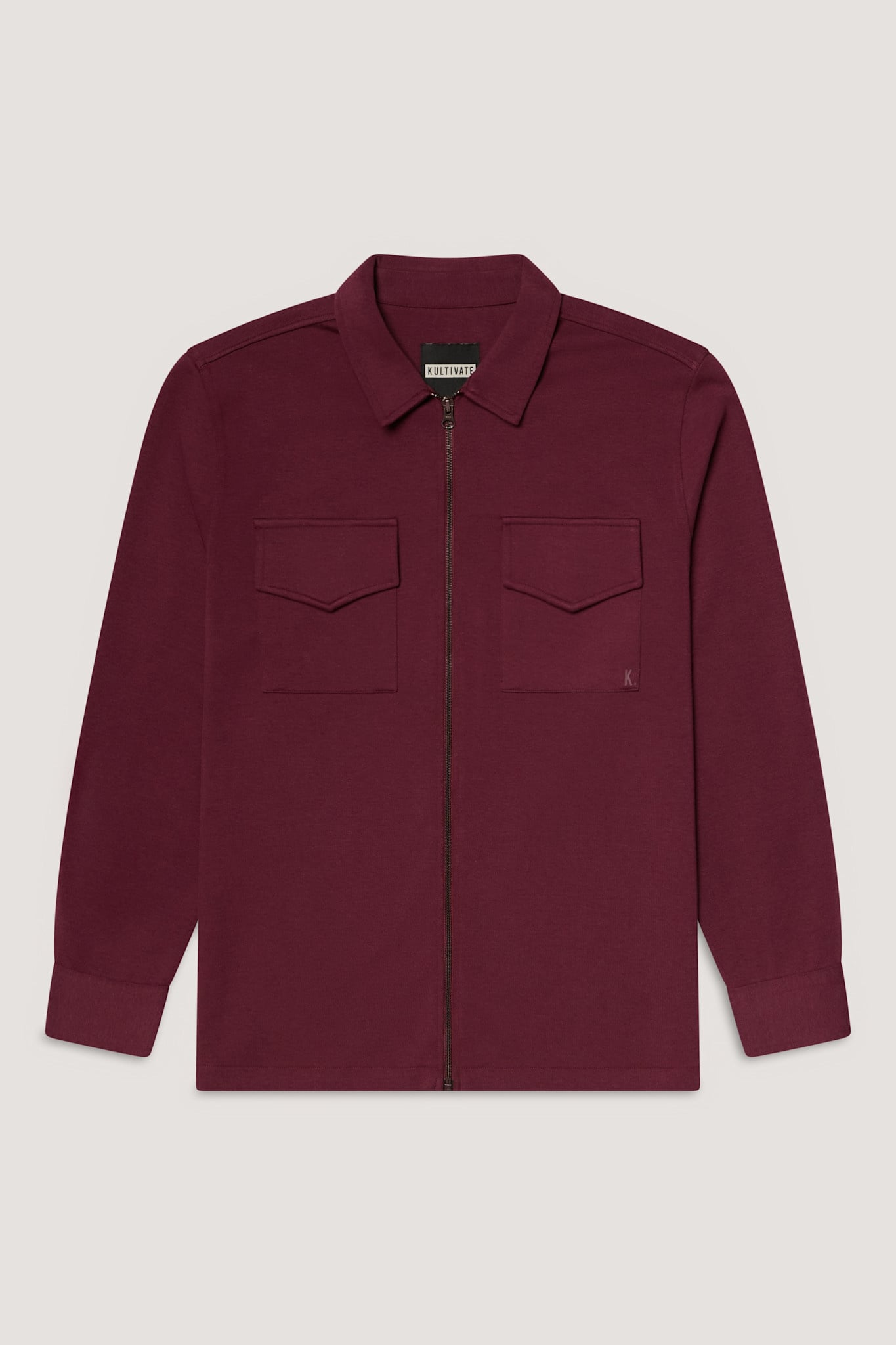 Kultivate Luxury Zip Overshirt Fig