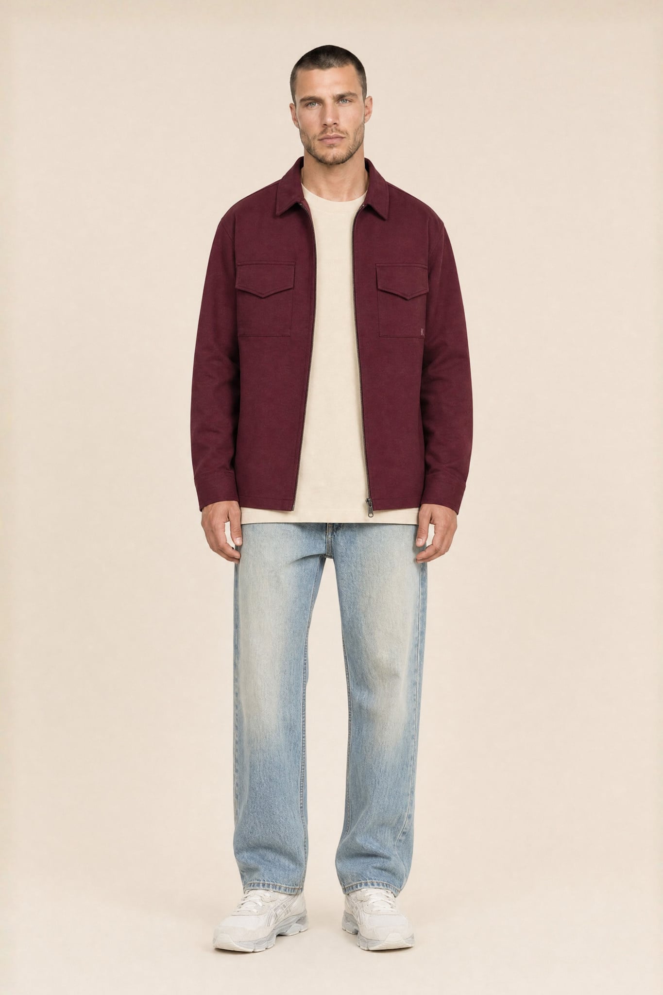 Kultivate Luxury Zip Overshirt Fig