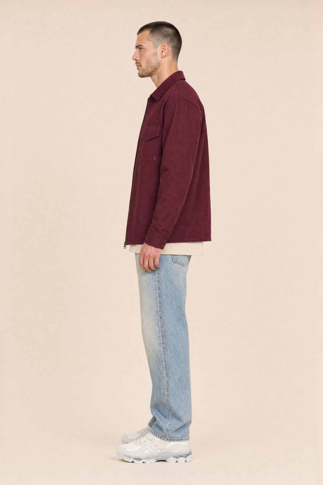 Kultivate Luxury Zip Overshirt Fig