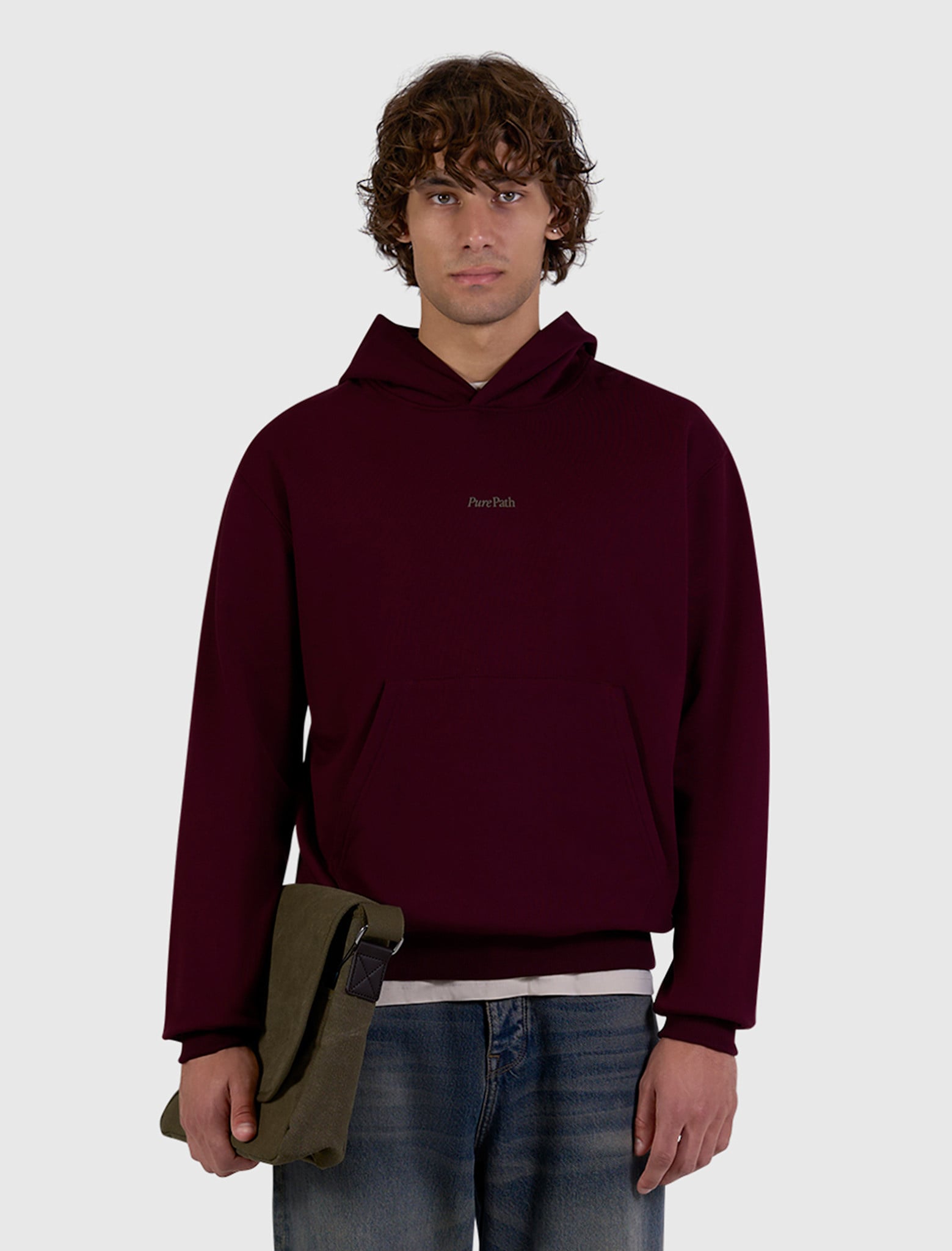 Pure Path 26030306 Tree Trunk Hoodie Wine Red