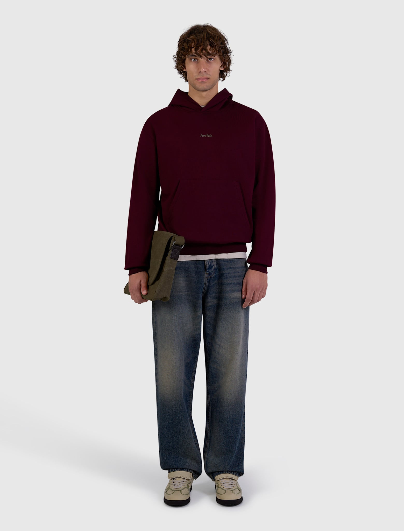Pure Path 26030306 Tree Trunk Hoodie Wine Red
