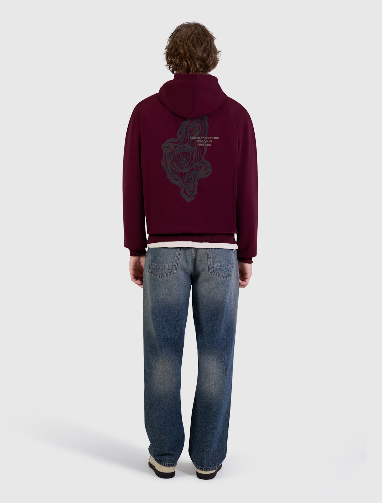 Pure Path 26030306 Tree Trunk Hoodie Wine Red