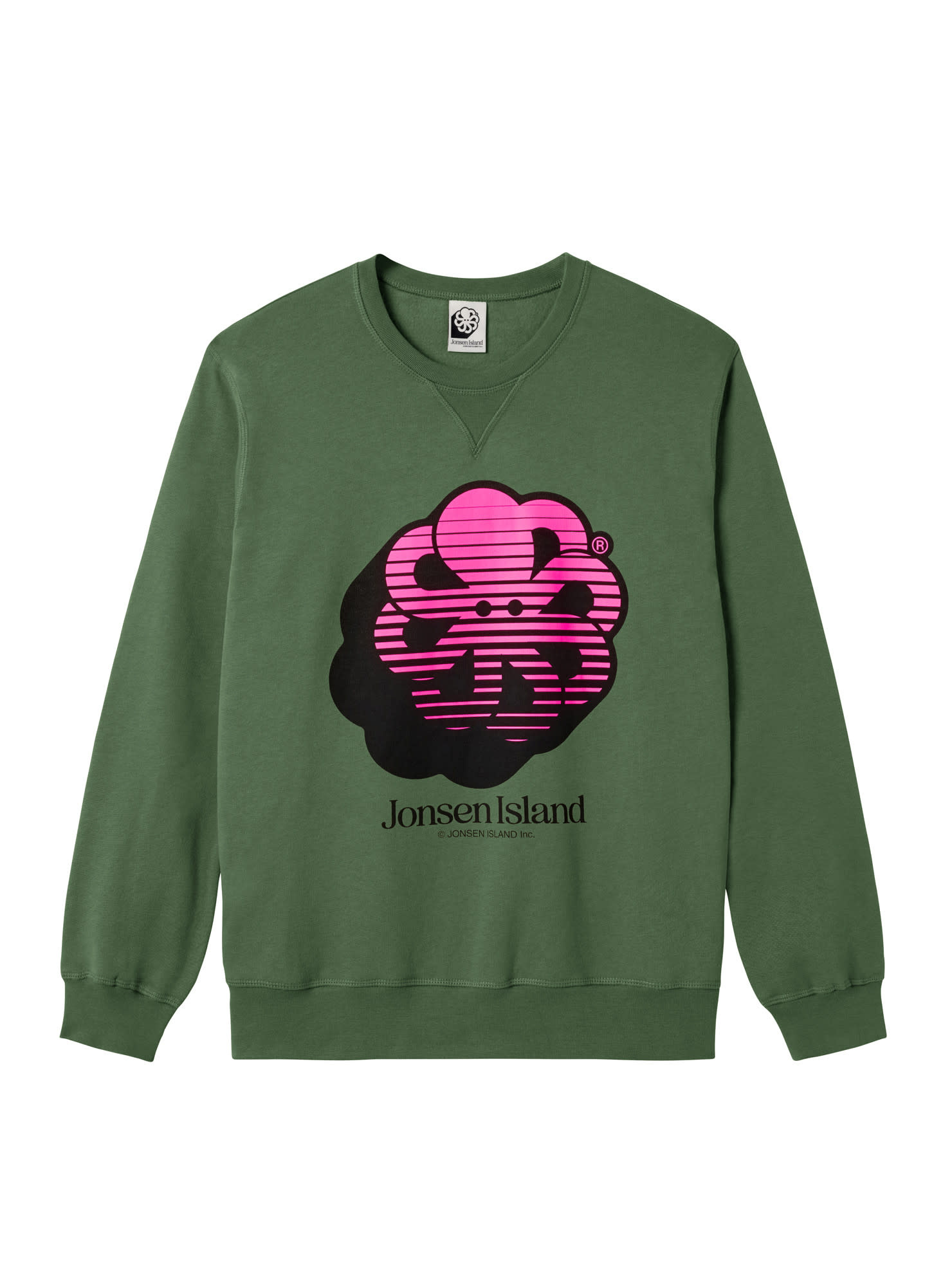 Jonsen Island Classic Gustavo Big 3D Lines Sweat Kaki
