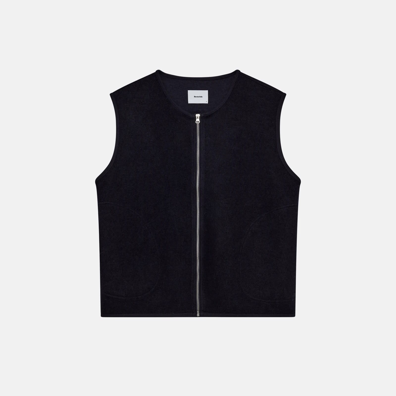 Resterods Kian Boiled Wool Vest 49-Navy