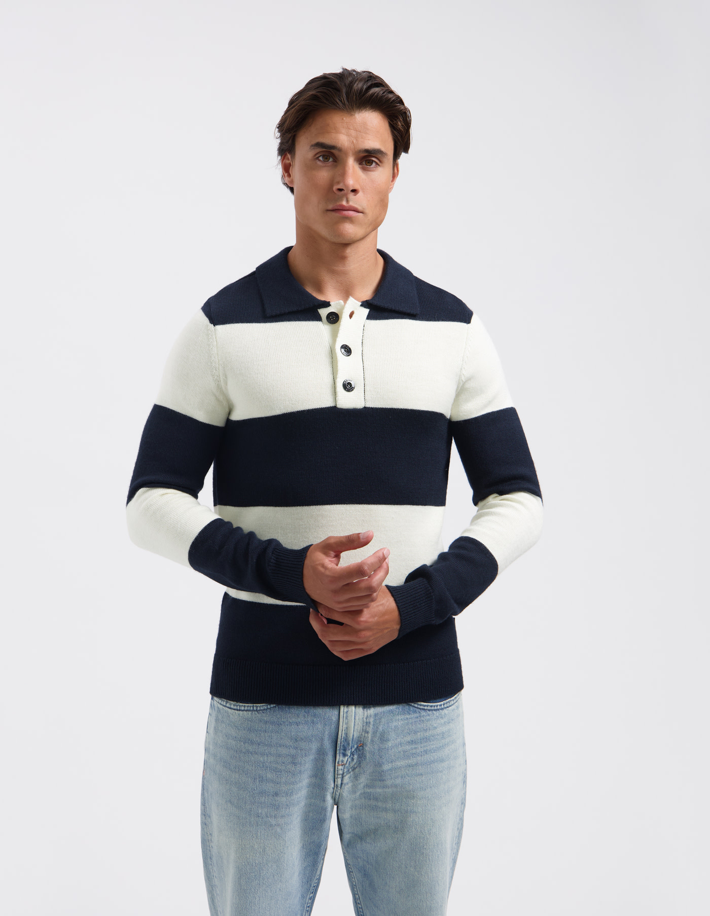 Saint Steve Harry Knit Dark Navy/White