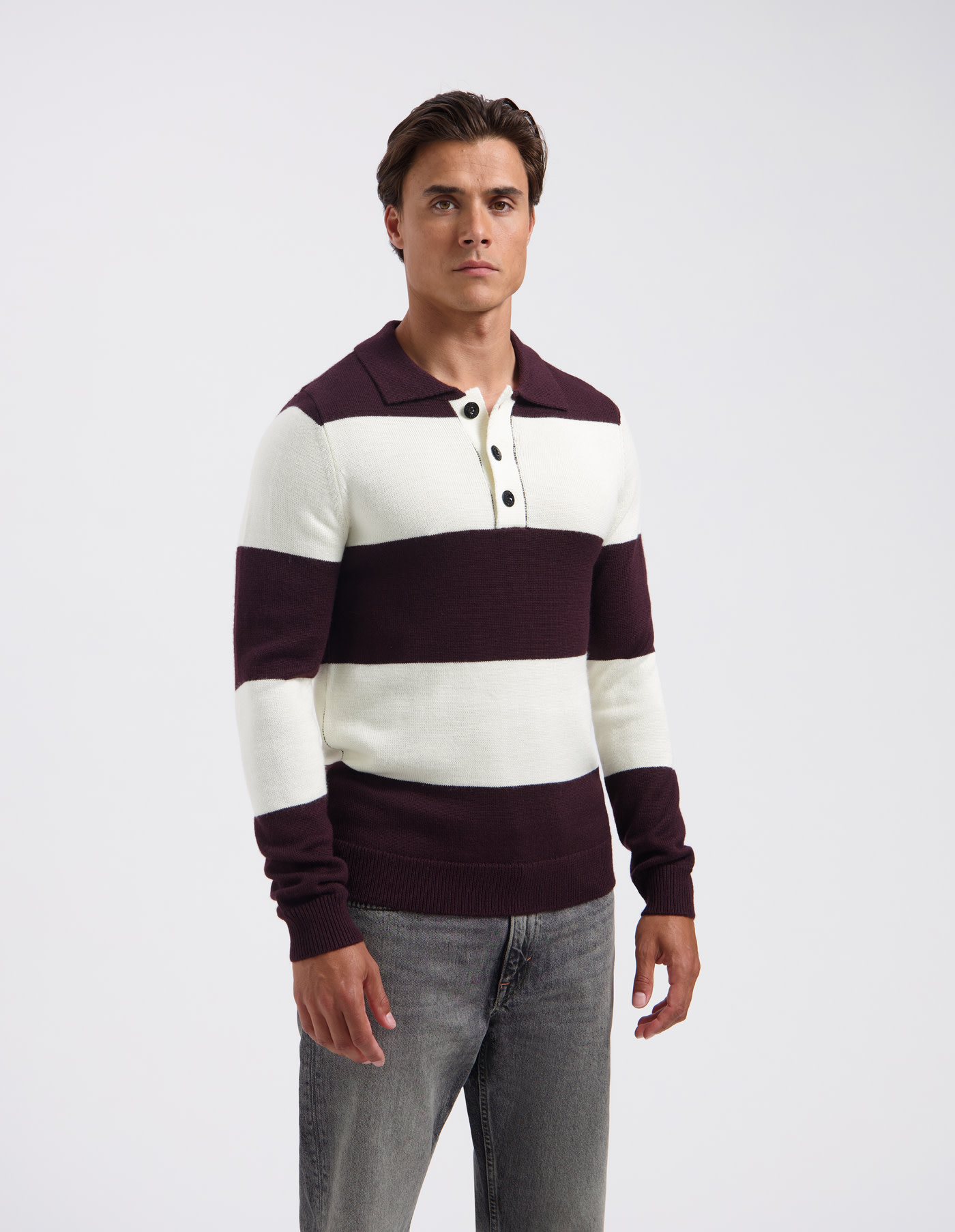 Saint Steve Harry Knit Merlot/White