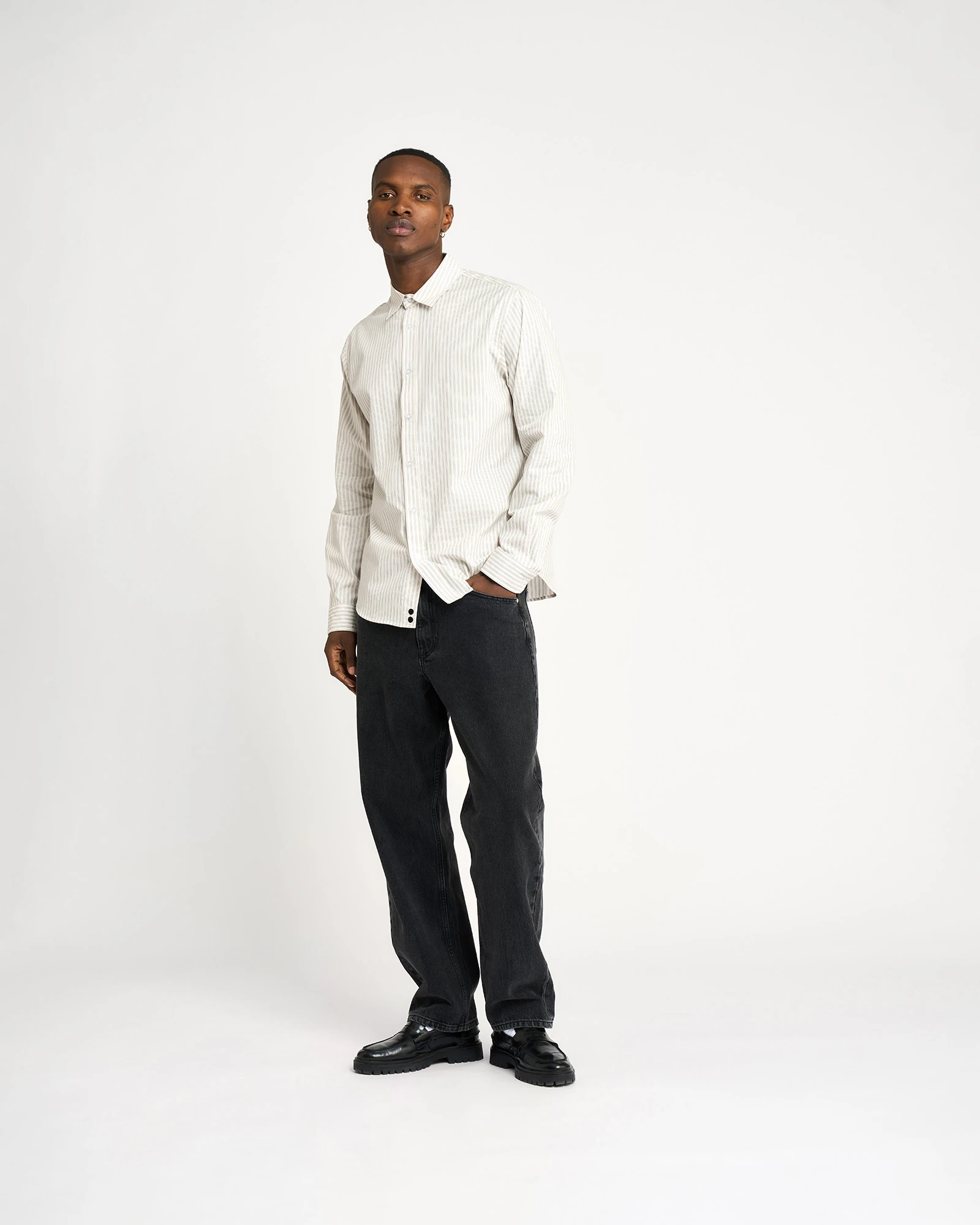 Resterods Chris Poplin Shirt L/S 8089-Grey