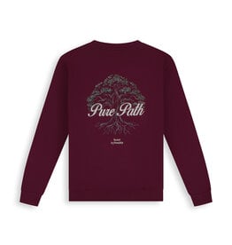 Pure Path 26030301 Rooted Tree Crew Neck Wine Red