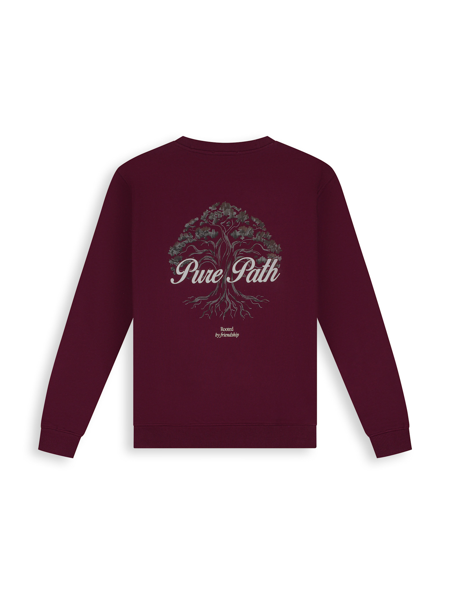 Pure Path 26030301 Rooted Tree Crew Neck Wine Red