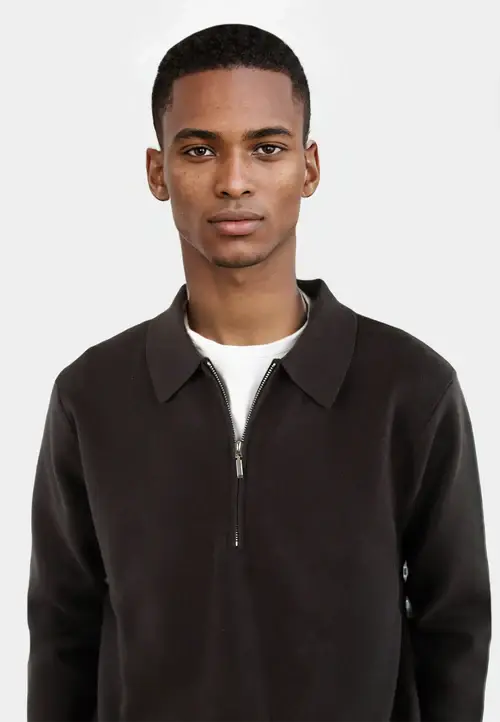 Ciszere Caleb Half ZIp Knit Java Brown