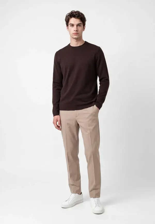 Ciszere Clark Knitted Crew Neck Knit Java Brown