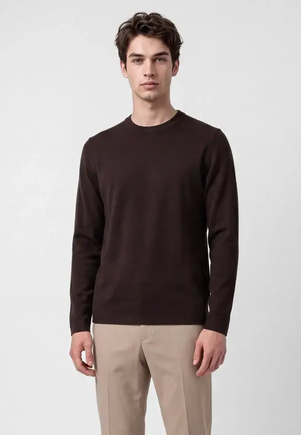 Ciszere Clark Knitted Crew Neck Knit Java Brown