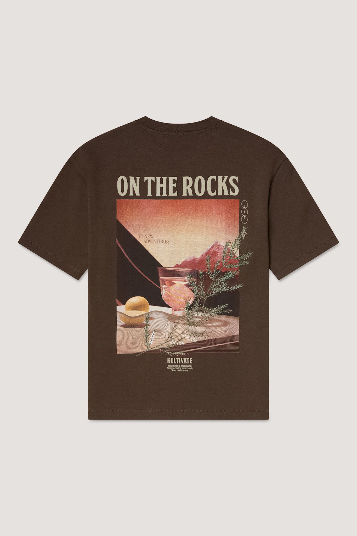 Kultivate Luxury Rocks Tee Chocolate Brown