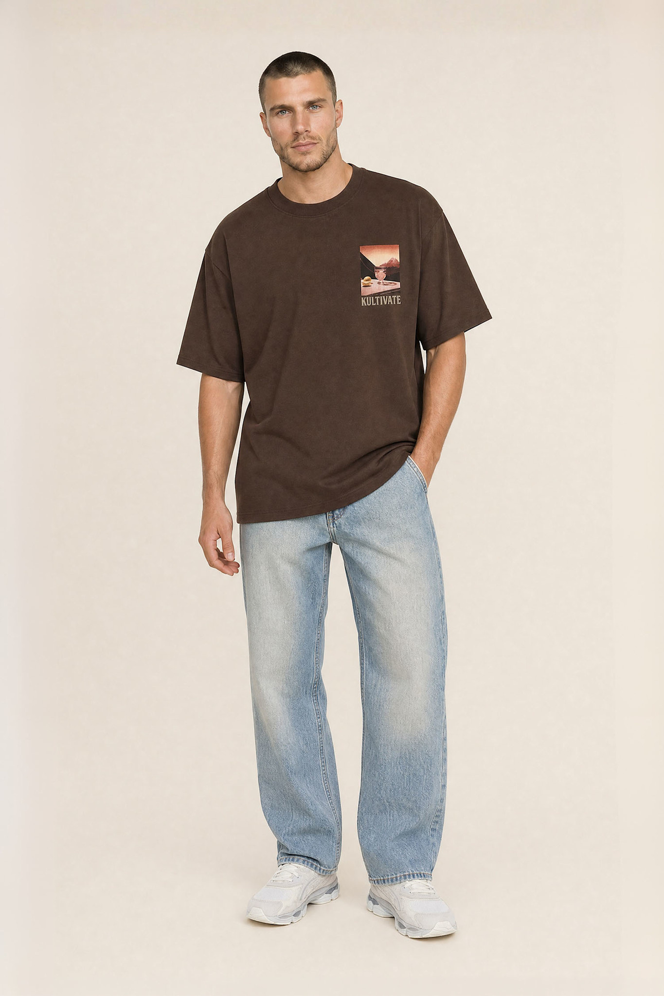 Kultivate Luxury Rocks Tee Chocolate Brown