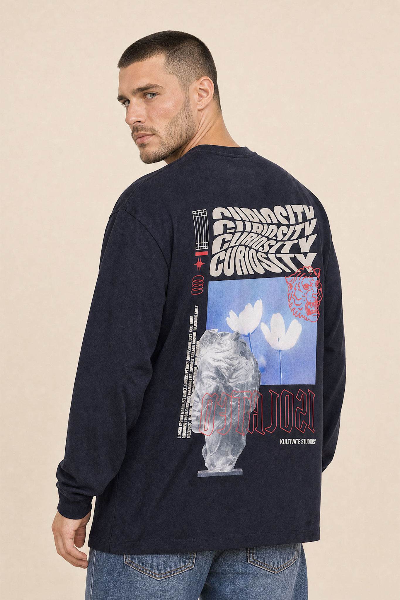 Kultivate Luxury Curiosity L/S Tee Dark Navy