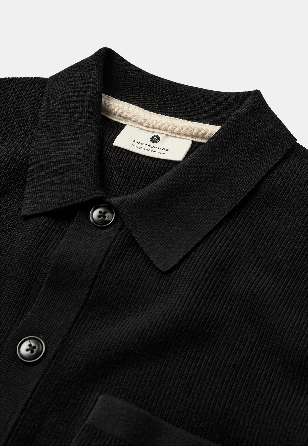 Anerkjendt Svend Needle Rib Cardigan Knit 902032 Caviar