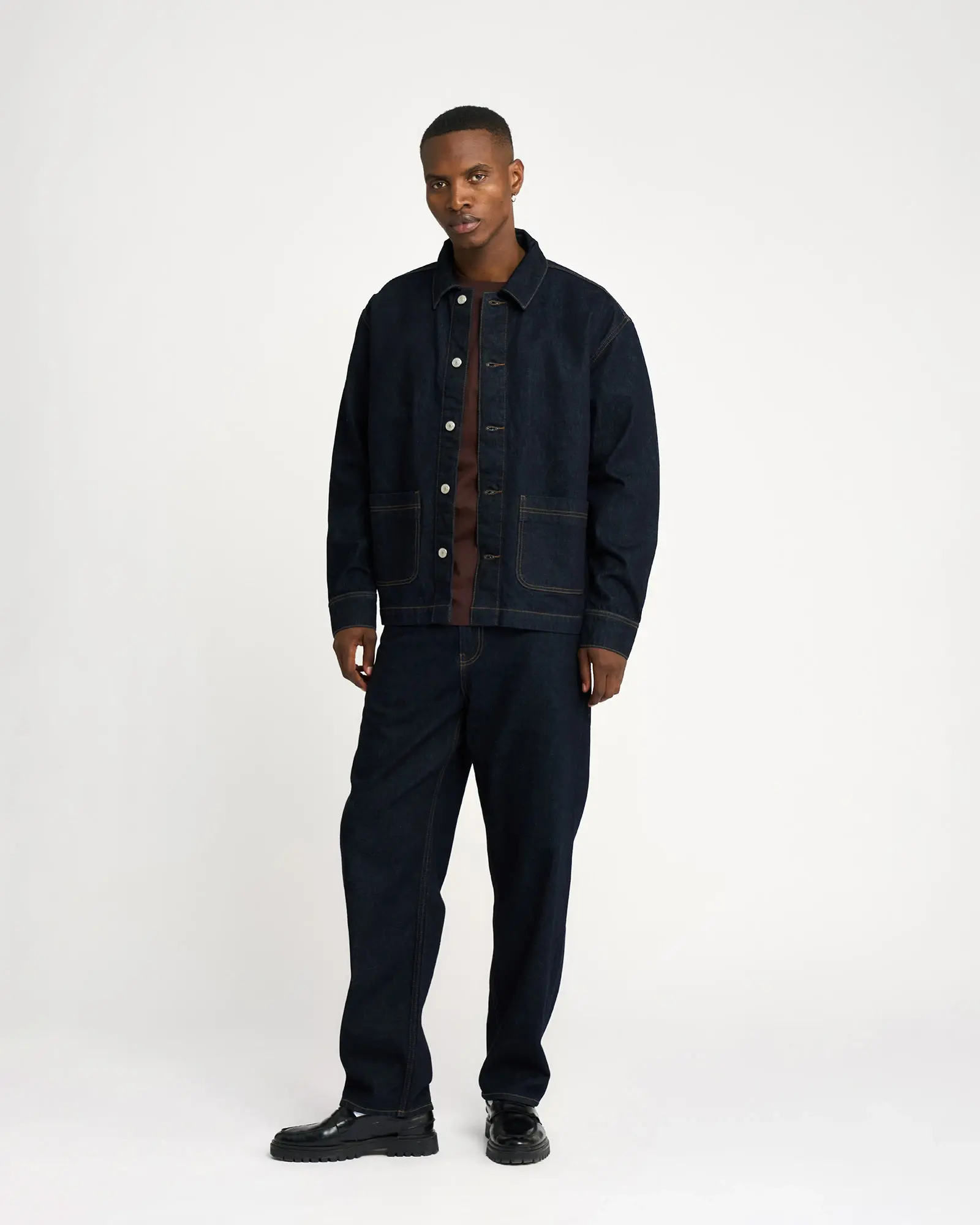 Resterods Nathan Denim Overshirt 5002-Nearly Black