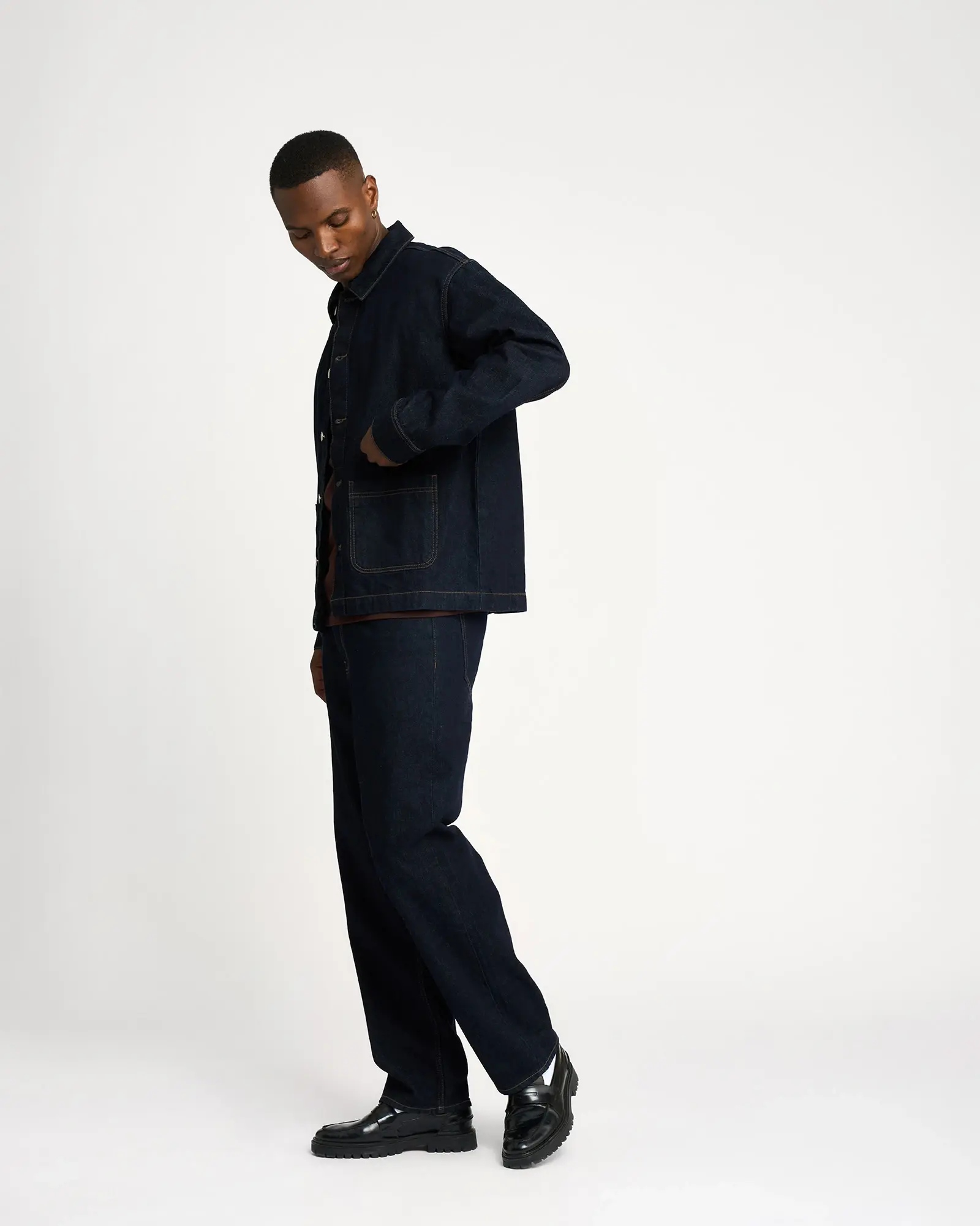 Resterods Nathan Denim Overshirt 5002-Nearly Black