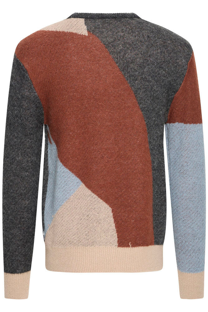 Casual Friday 20505594 Noe Geometric Crew Neck Knit 900009819 SImply Taupe