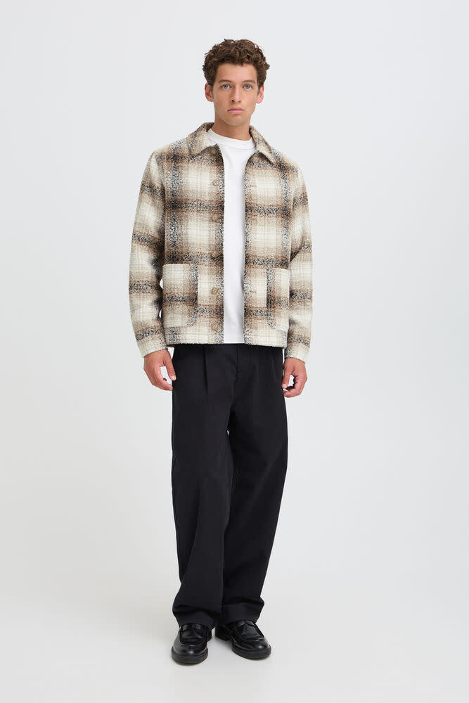 Casual Friday 20506360 Cesar Check Jacket 900009471 Simply Taupe