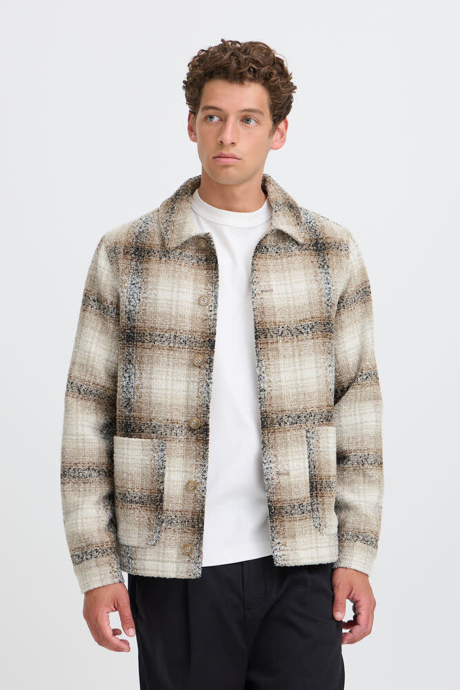 Casual Friday 20506360 Cesar Check Jacket 900009471 Simply Taupe