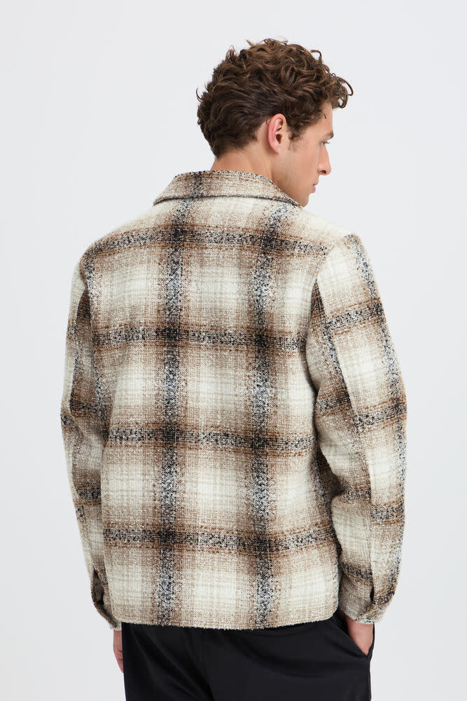 Casual Friday 20506360 Cesar Check Jacket 900009471 Simply Taupe