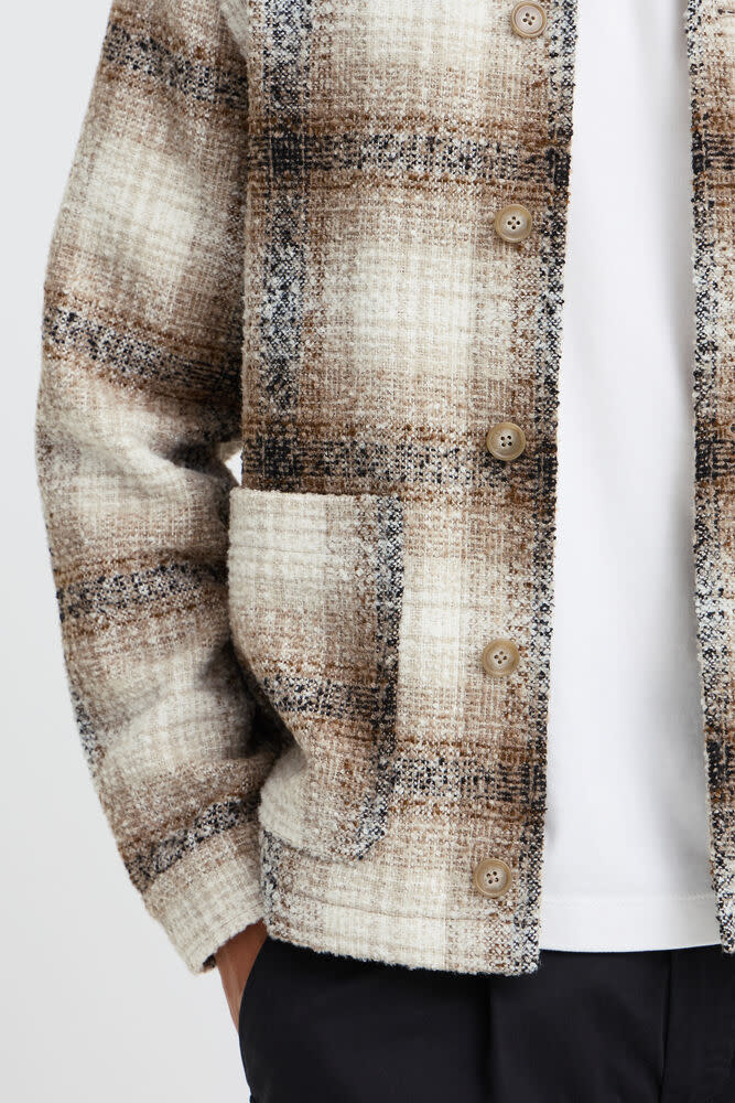 Casual Friday 20506360 Cesar Check Jacket 900009471 Simply Taupe