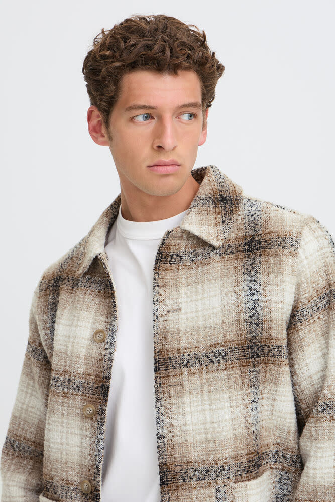 Casual Friday 20506360 Cesar Check Jacket 900009471 Simply Taupe