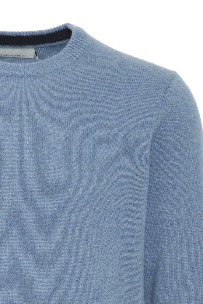 Casual Friday 20503970 Karl Lambswool Crew Knit 164120 Dusk Blue