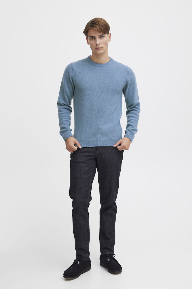 Casual Friday 20503970 Karl Lambswool Crew Knit 164120 Dusk Blue