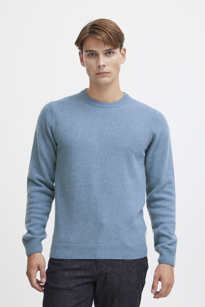 Casual Friday 20503970 Karl Lambswool Crew Knit 164120 Dusk Blue