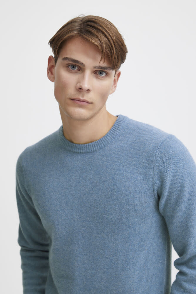 Casual Friday 20503970 Karl Lambswool Crew Knit 164120 Dusk Blue