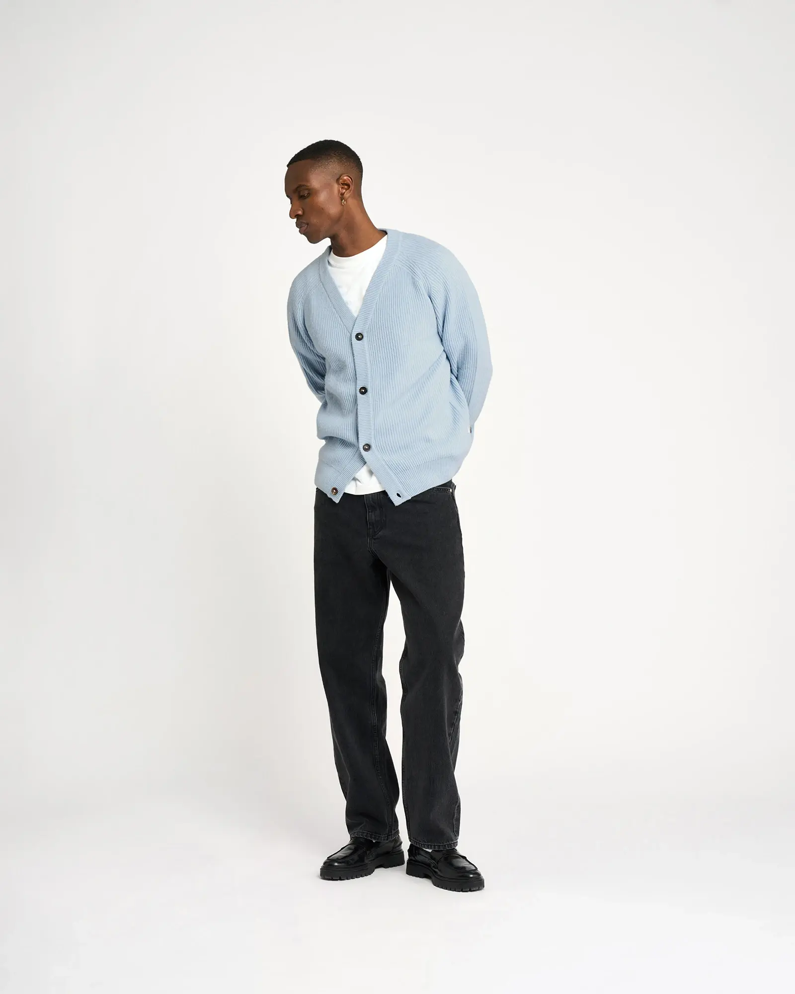 Resterods Kyle Cardigan Knit 22-Blue