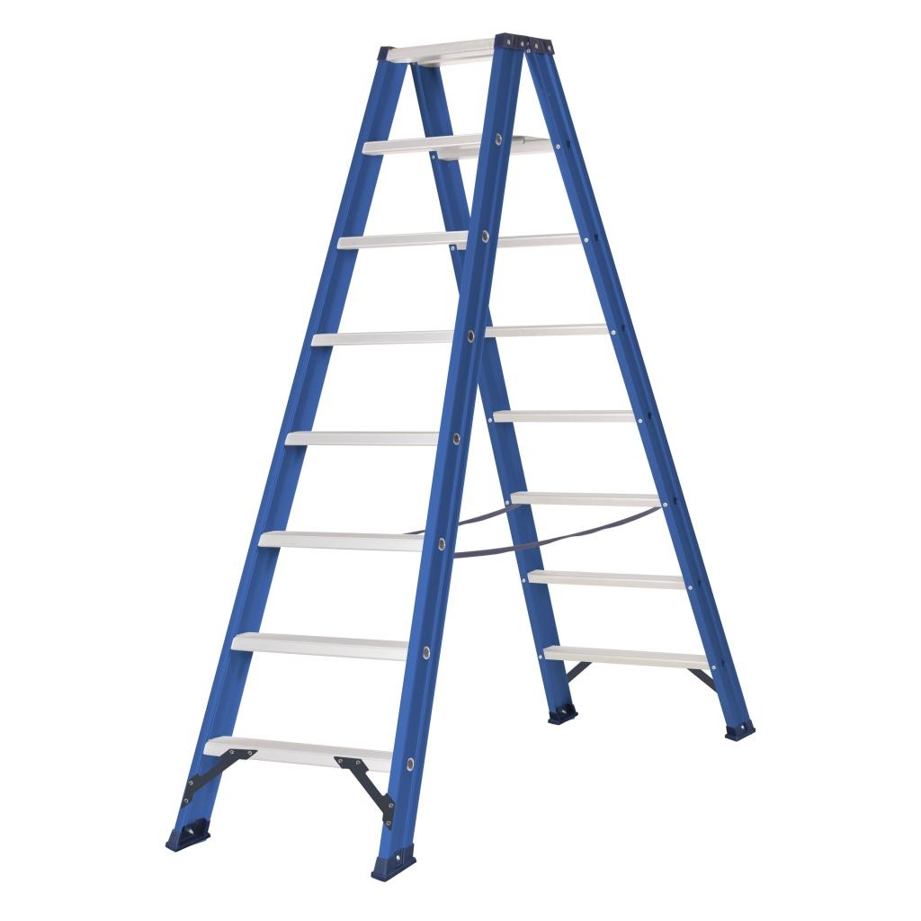 Das Ladders Das Hercules blue dubbele trap 2x8 treden DT8B