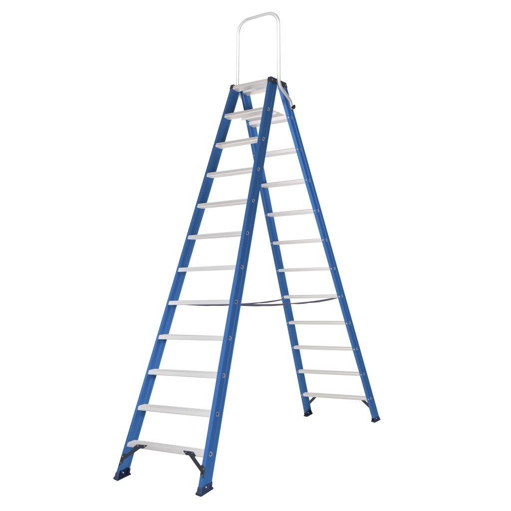 Das Ladders Das Hercules blue dubbele trap 2x12 treden DT12B