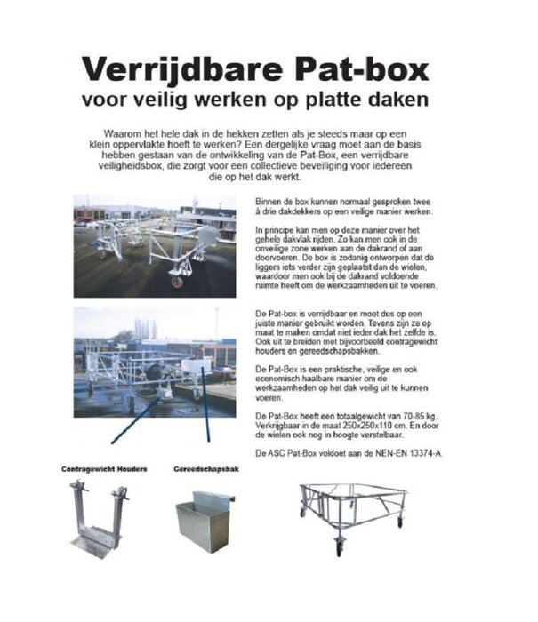 ASC ASC Pat-Box garde-corps mobile toit plat
