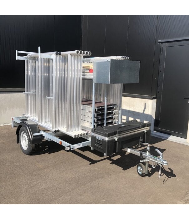 EuroScaffold Euroscaffold Rollgerüst Original 135x250 - 14 m mit abschliessbare Anhänger