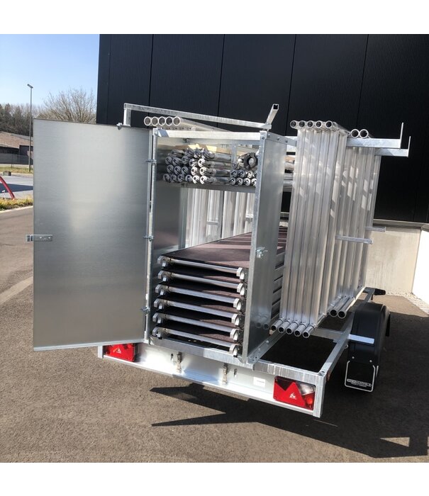 EuroScaffold Euroscaffold rolsteiger Original 135x250 - 12 m + afsluitbare aanhangwagen