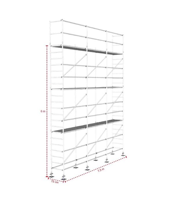 ASC Fassadengerüst 75 cm - 7,50 m x 6 m