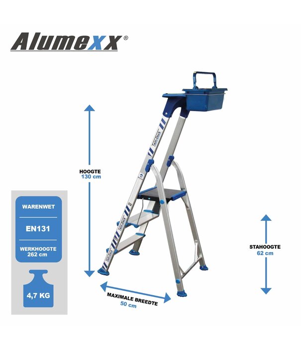 Alumexx Twin-deck huishoudtrap 3 treeds