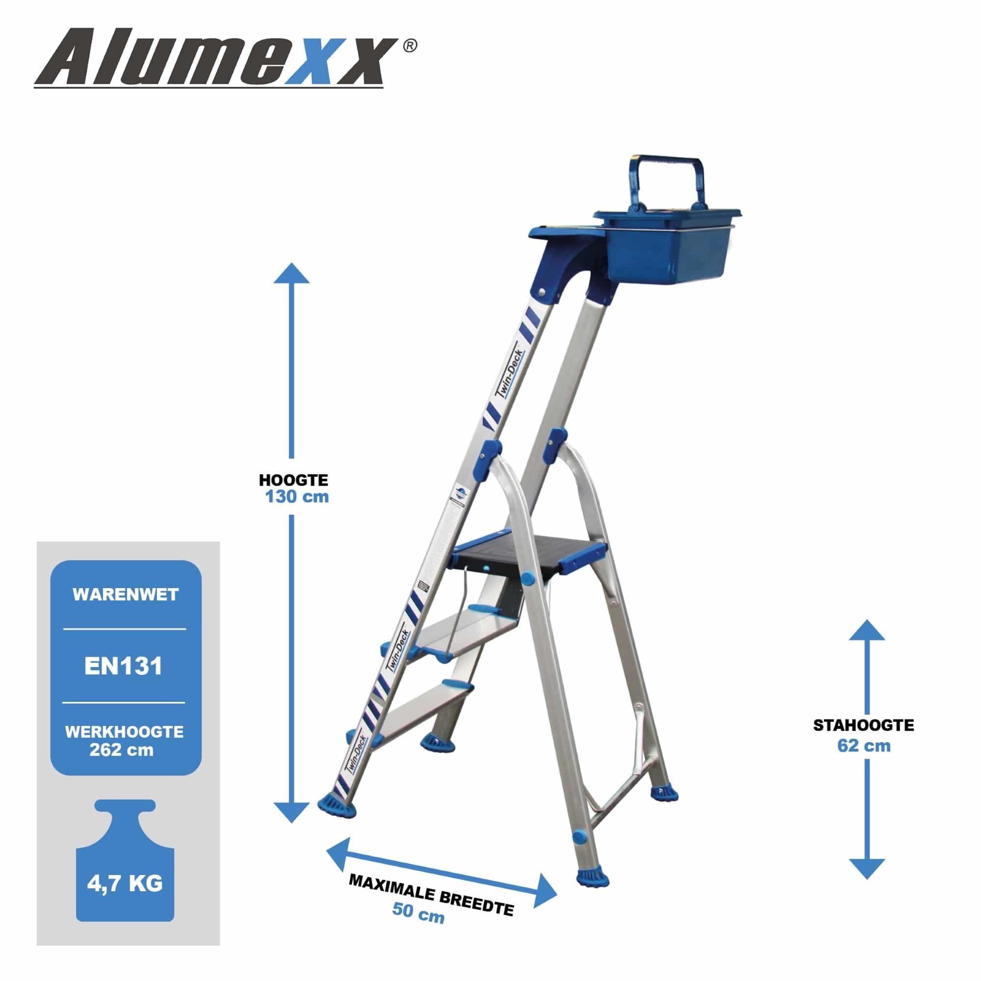 Frustrerend commando roem Twin-deck huishoudtrap 3 treeds - Ladder-Steiger