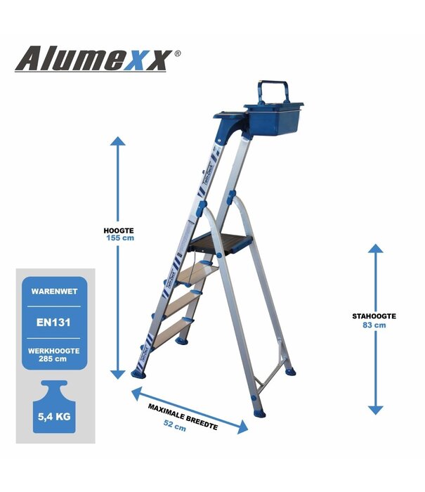 Alumexx Twin-deck huishoudtrap 4 treeds