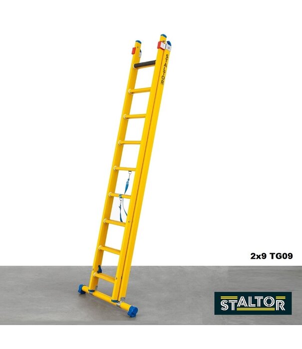 Staltor Staltor Kunststoff-Schiebeleiter Fiberglas 2x6 Sprossen mit Traverse