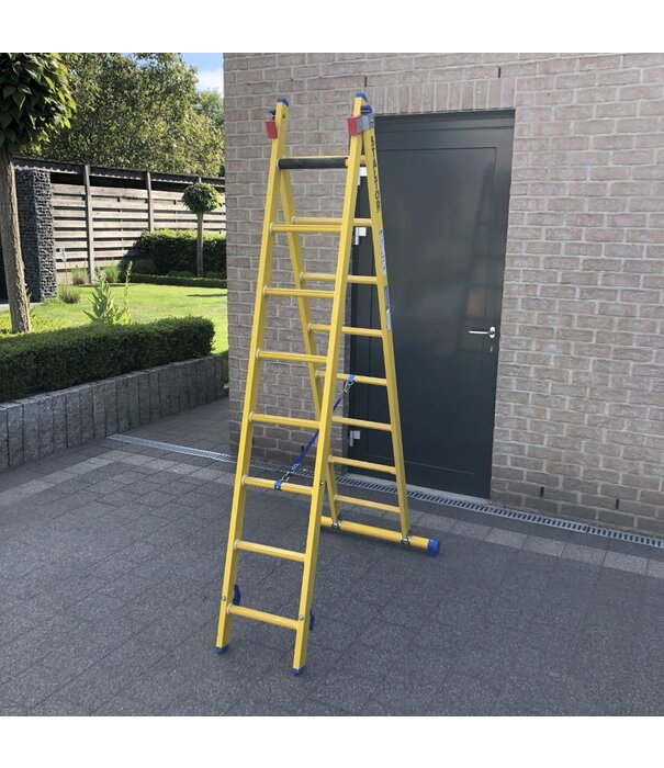 Staltor Staltor kunststof glasvezel ladder 2x8 sporten met stabilisatiebalk