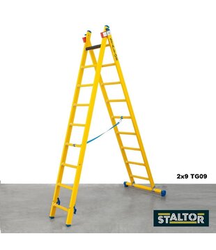 Staltor kunststof glasvezel ladder 2x8 sporten met stabilisatiebalk