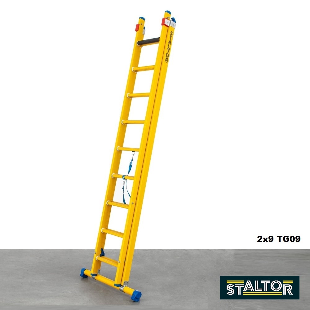 Staltor Schiebeleiter Fiberglas GFK 2x9 Sprossen