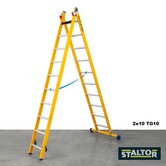 Staltor échelle isolante en fibre 2x10 échelons avec stabilisateur