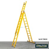 Staltor échelle isolante en fibre 3x9 échelons avec stabilisateur