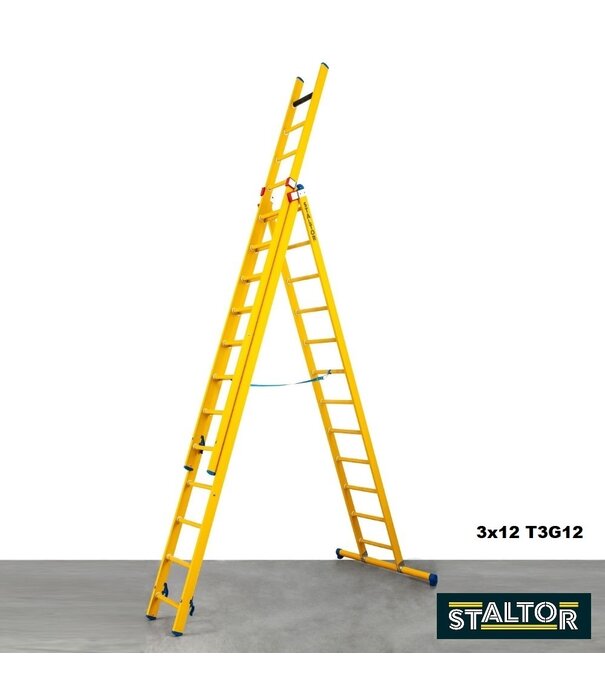 Staltor Schiebeleiter Fiberglas GFK 3x9 Sprossen